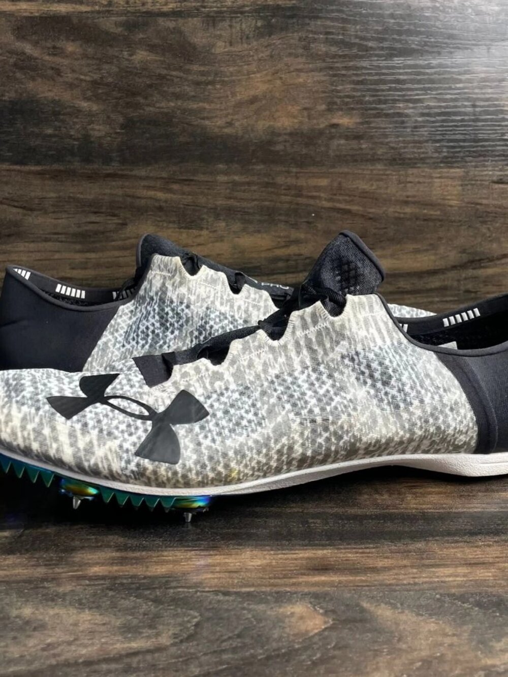 Under Armour Miler Pro TracK Black White Spikes Men's Size US 13 1266204-100